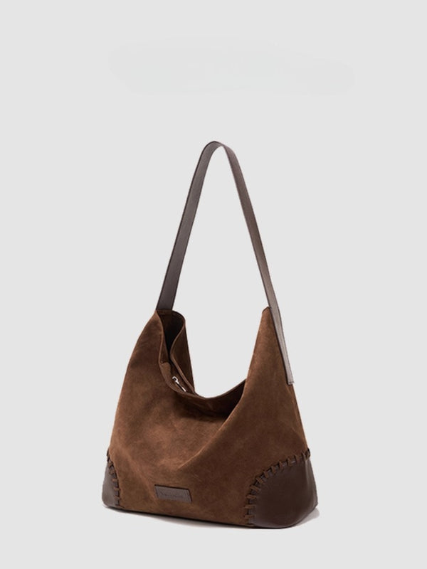 Deer Leather Large Hobo Tote Bag