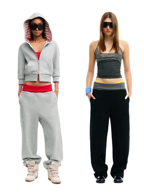 Contrast Color Waistband Sweatpants