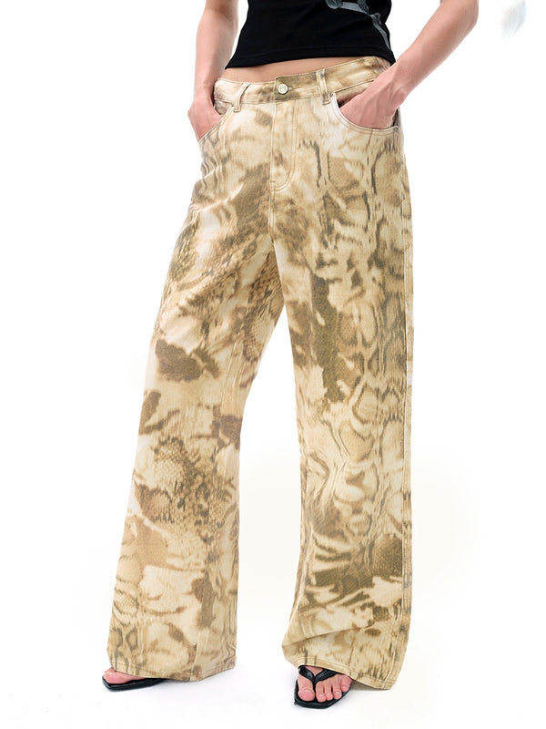 Sand Snake Print Jeans