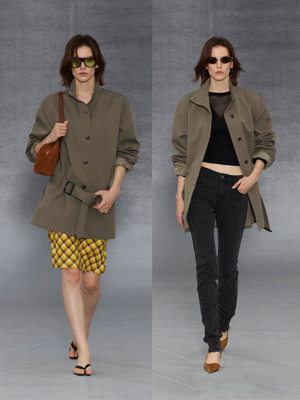 Classic Stand-up Collar Trench Coat