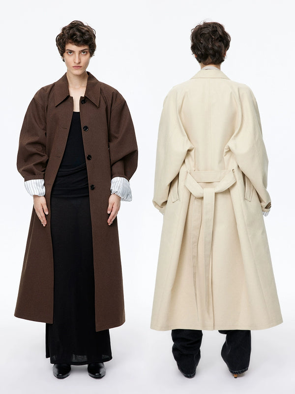 Lapel Single-breasted Trench Coat