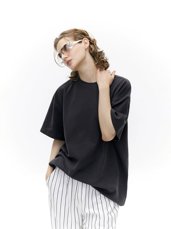 Drop Shoulder Sleeve Brush T-Shirt