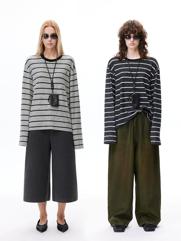 Ground Plush Striped Knitwear