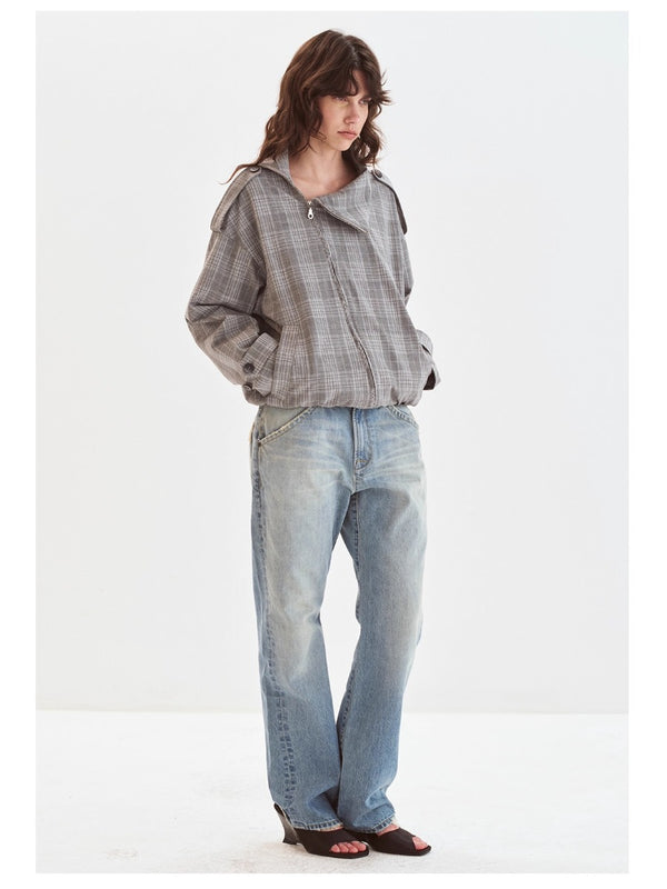 Retro Low-rise Washed Jeans