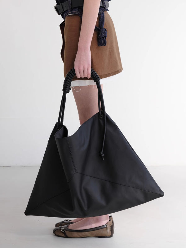 Black Portable Shoulder Tote Bag