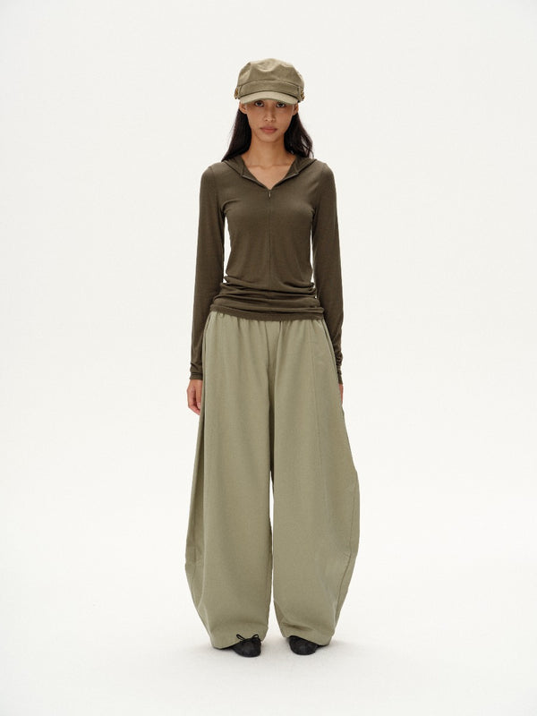 Tencel Wool Zip Up Hooded Knitwear「NEW」