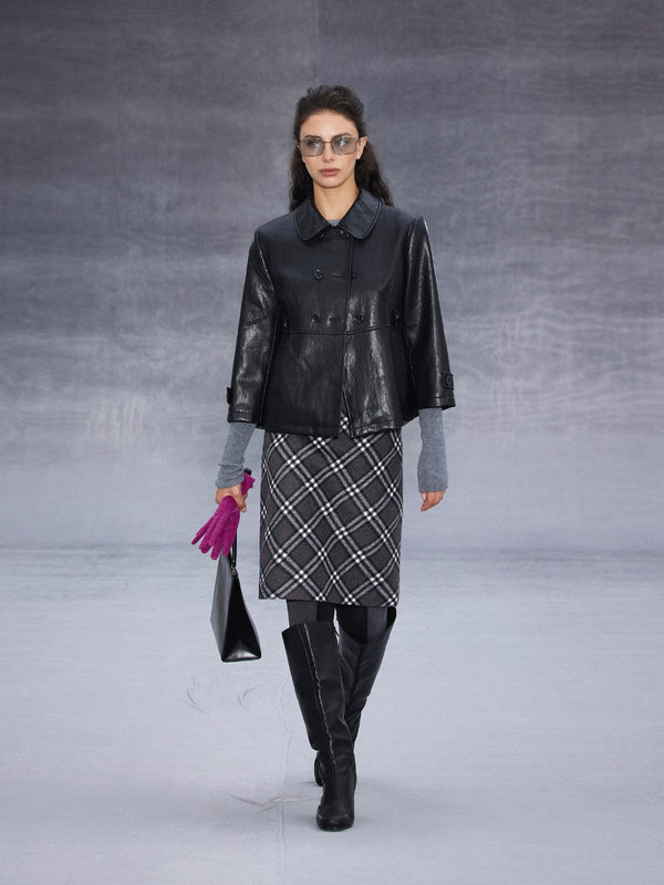 Plaid Straight Wool Skirt「NEW」