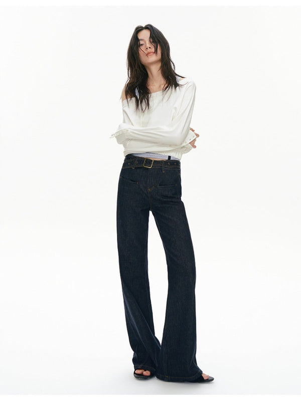 Off-shoulder Long-sleeved Sweatshirt