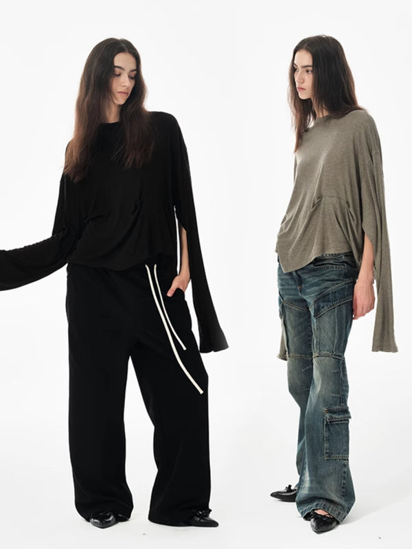 Asymmetrical Long-sleeved T-shirt