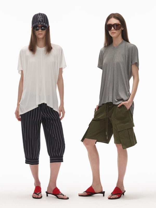Cut Suspender Short-sleeved T-shirt