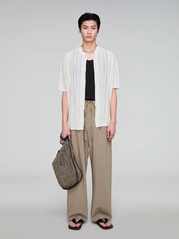 Vintage Two Tone Lightweight Drape Elastic Waist Pants