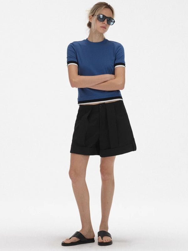 Flap Loose Straight Casual Shorts