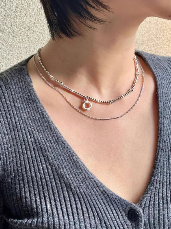 Double Wishbone Layered Collarbone Necklace