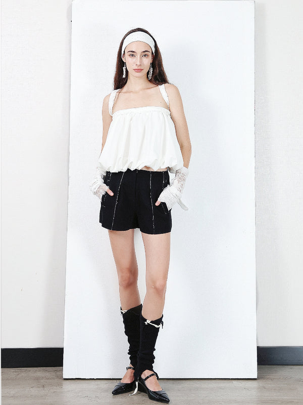 Two-wear Strap Design Skirt Tube Top