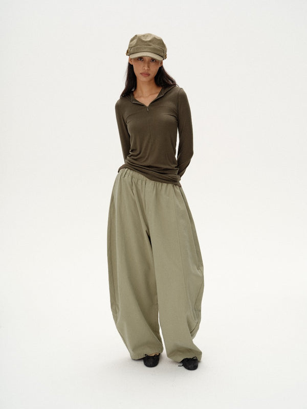 Cutout Tencel Cotton Relaxed Pants「NEW」