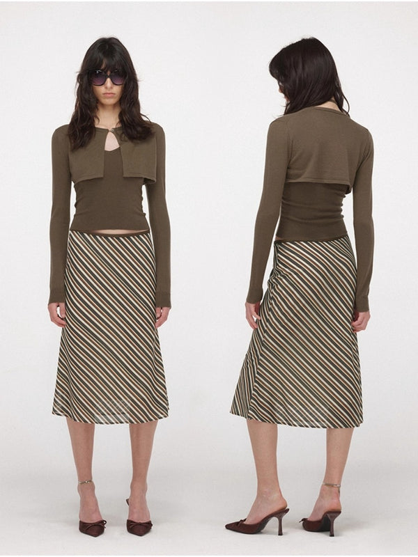 Striped Fishtail Skirt