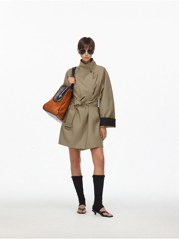 Minimalist Dropped Shoulder Trench Coat