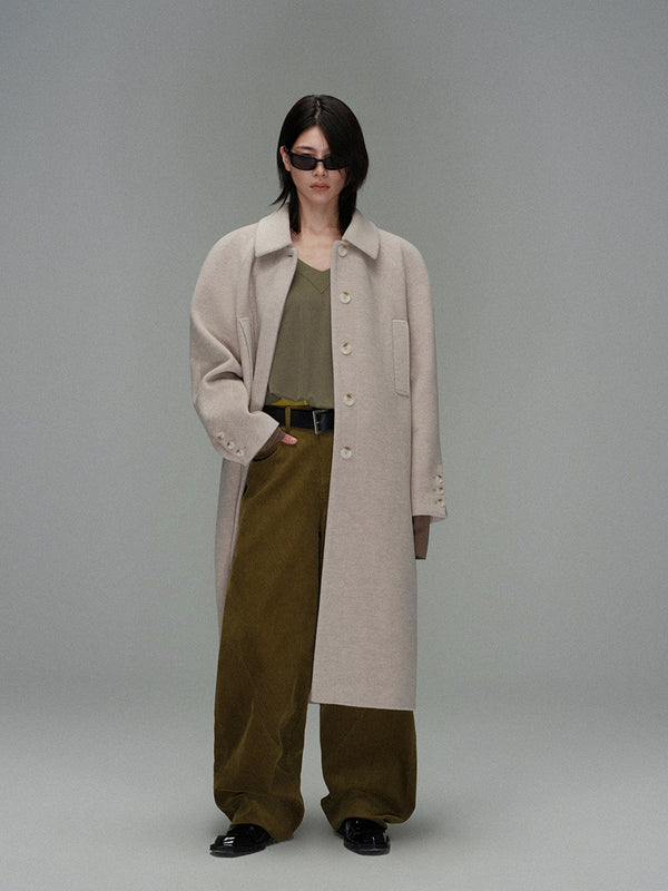 Lapel Lyocell Tencel Wool Coat