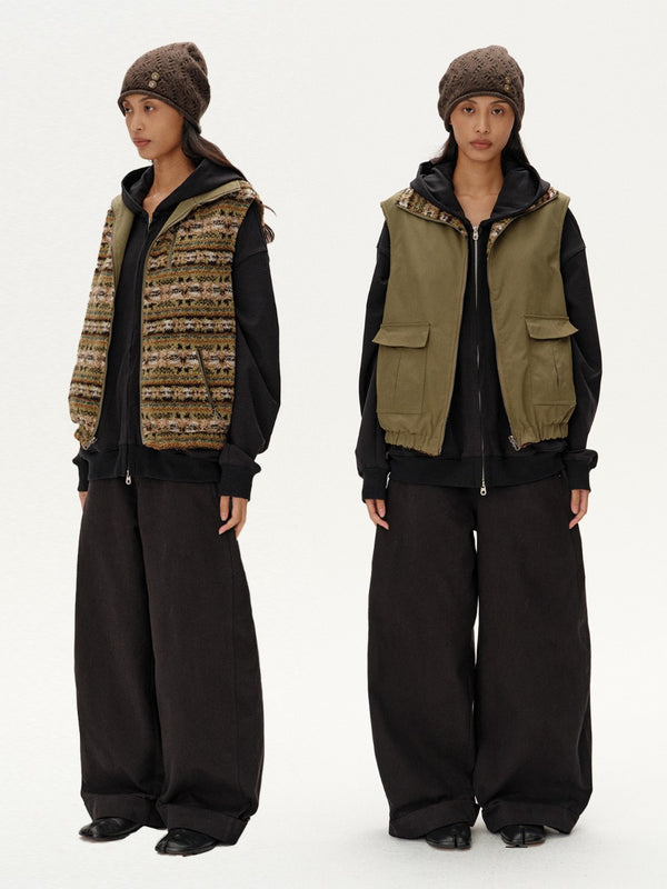 Fair Island Fleece Double-Sided Vest Jacket「NEW」