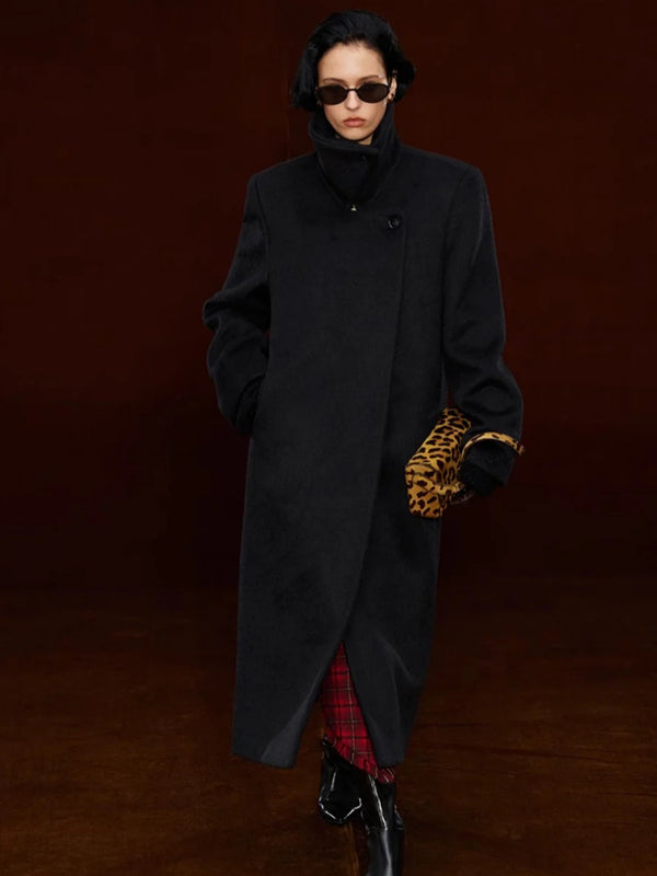 Lapel H-shaped Wool Coat