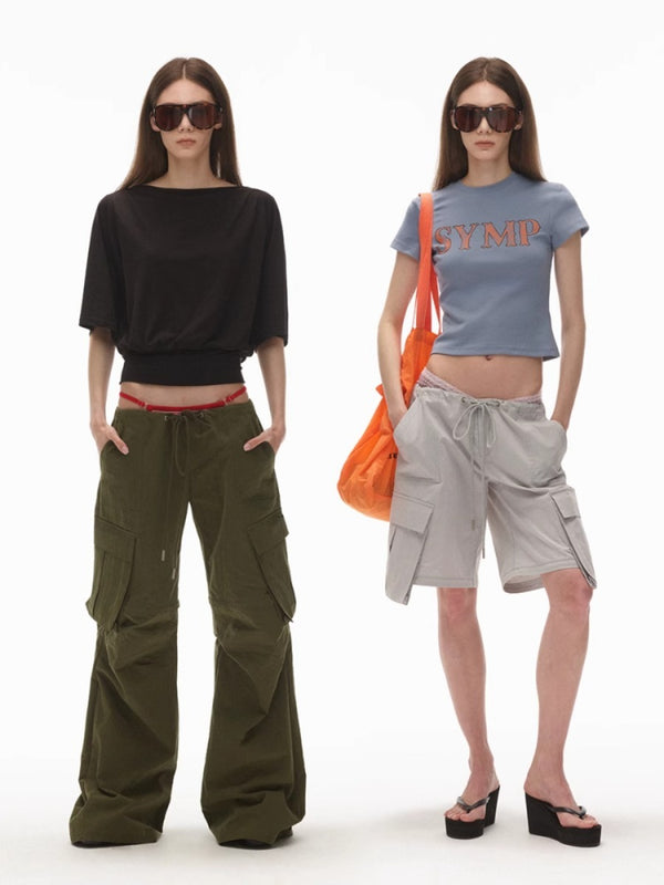 Detachable 2-in-1 Low Rise Flare Utility Pants