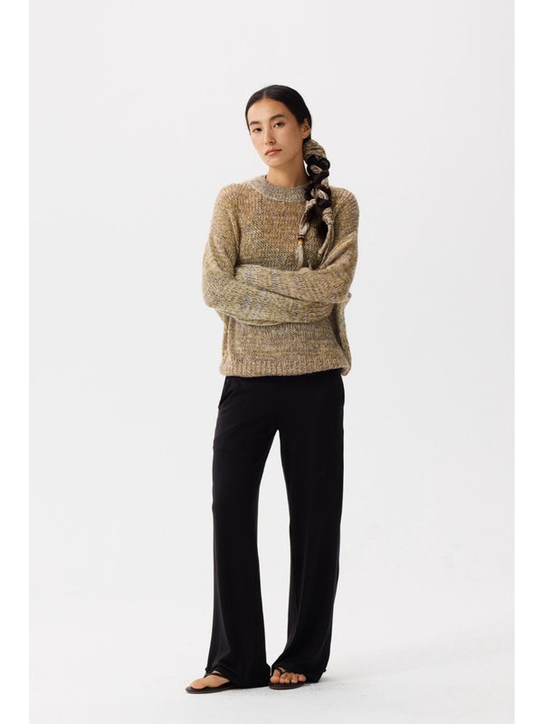 Loose Crew-neck Hollow Sweater