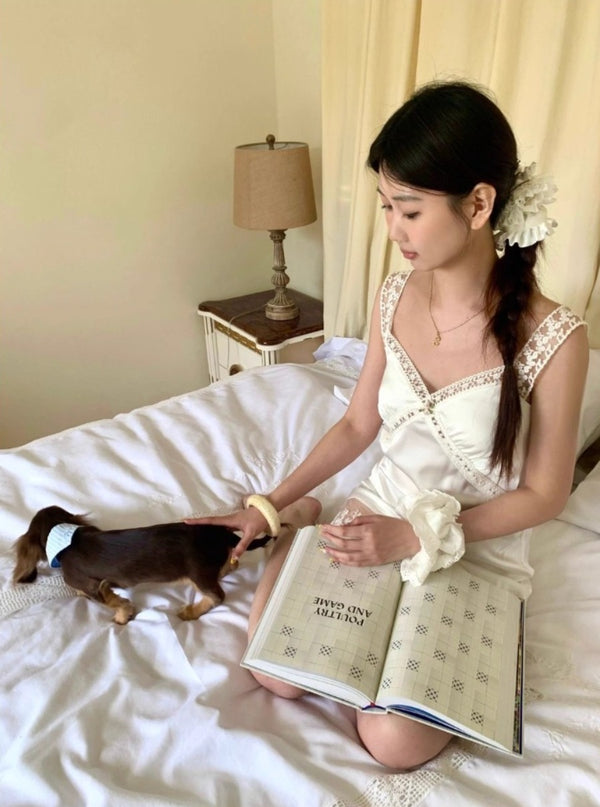 White Lace Slip Dress