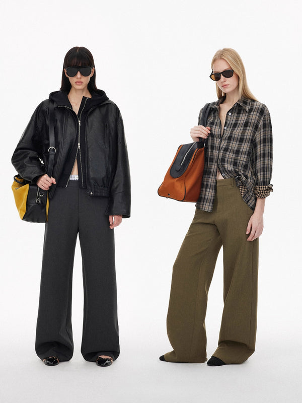 Straight Leg Relaxed Suit Pants