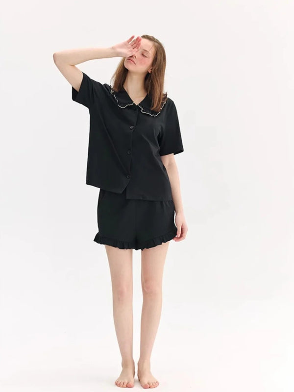 Baby-collar Loungewear Set