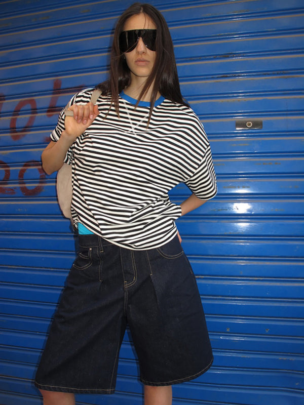 Classic Striped Retro Contrast T-Shirt