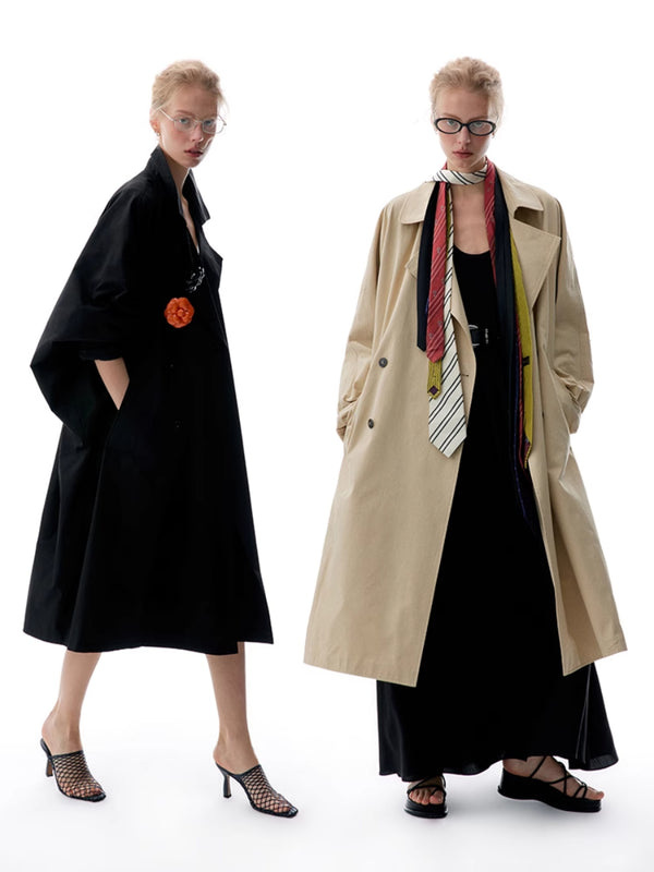 Bat Sleeve Silhouette Trench Coat