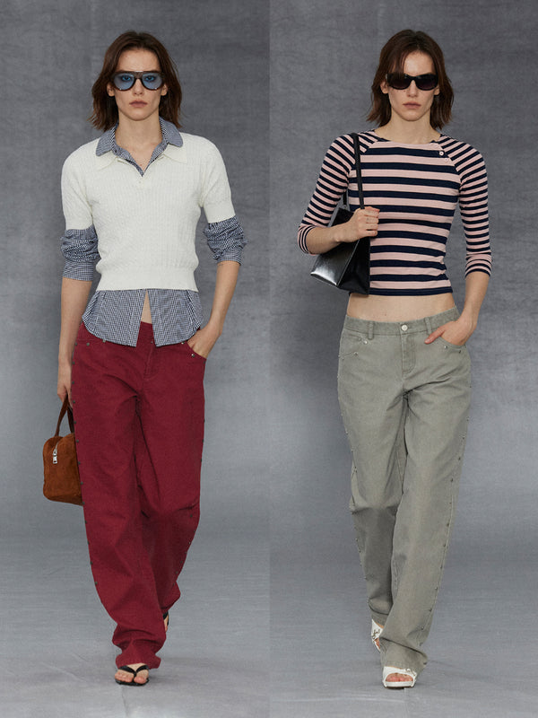 Old Rivet Low Waist Straight Pants