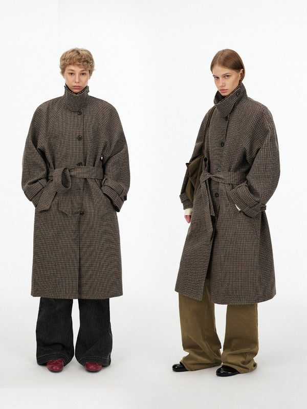 Retro Checked Woolen Coat「NEW」