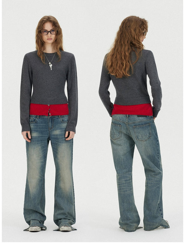 Frayed Hem Flared Jeans「NEW」