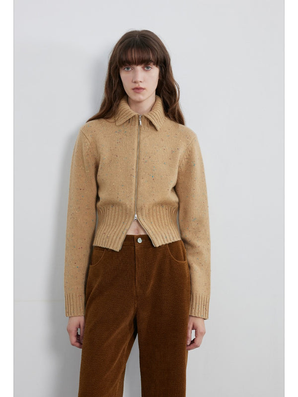 Wool-blend Double-zip Cardigan
