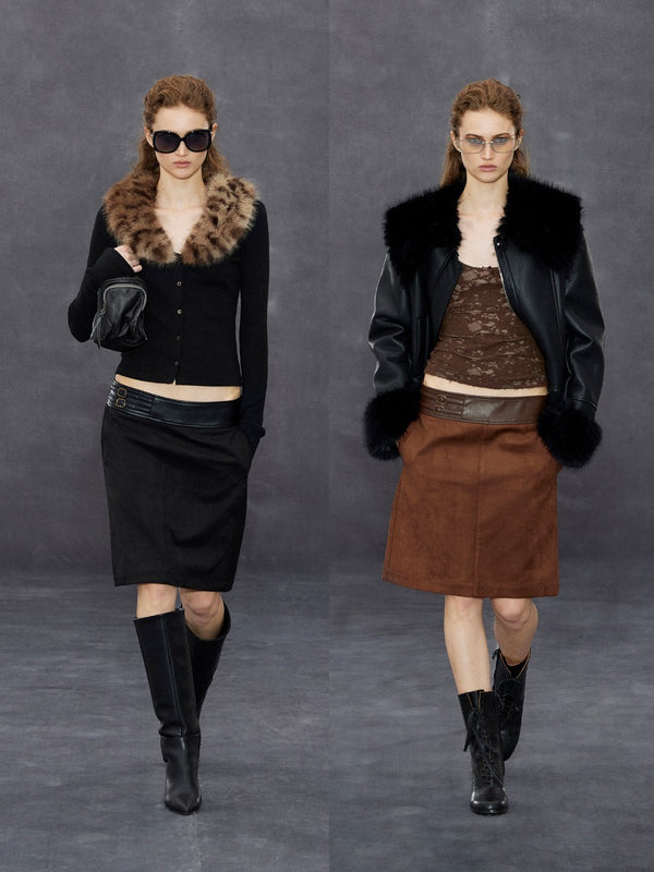 Retro Suede Skirt